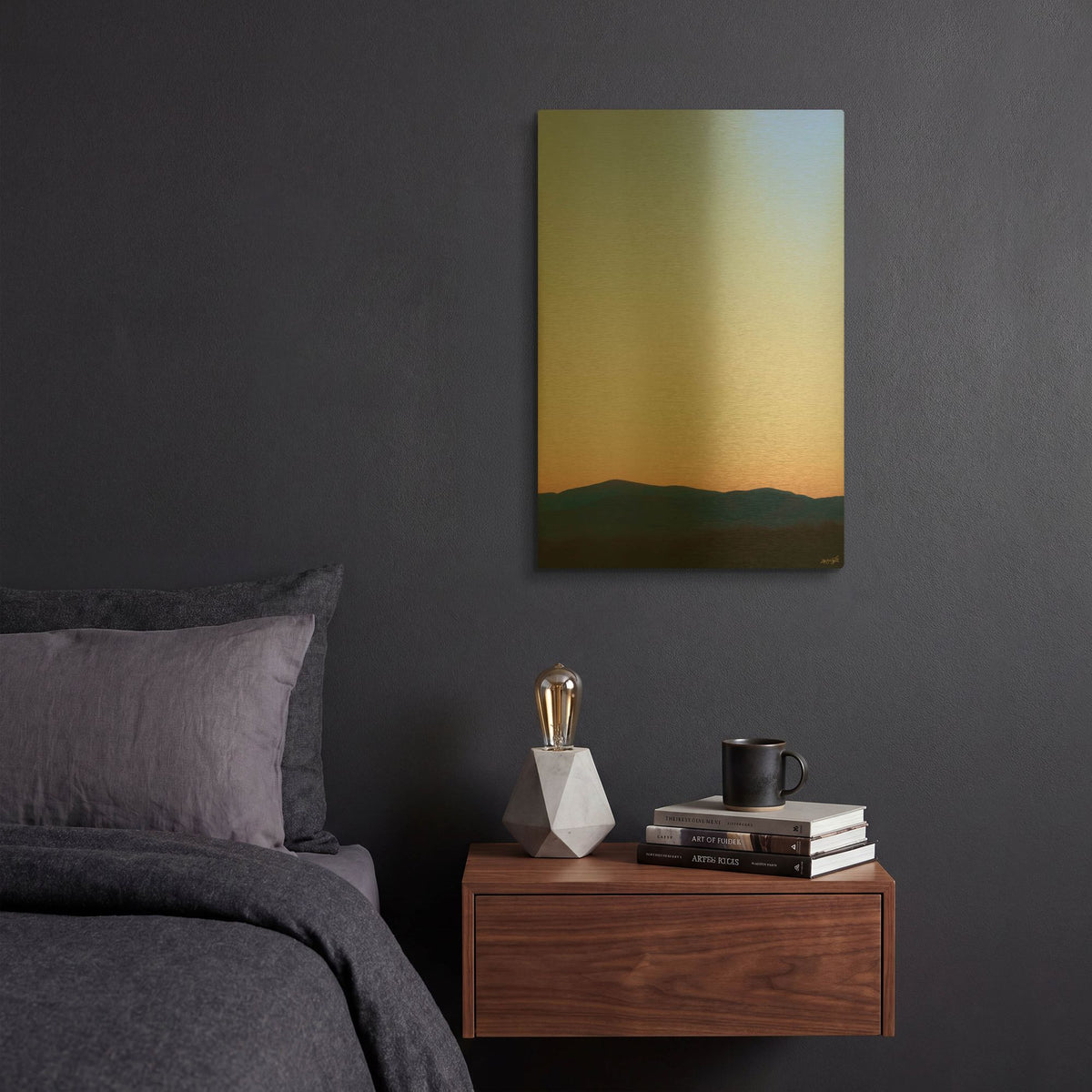 'The Ridge At Blue Hour' By Life BeautifuLEE Gold Metal Wall Art