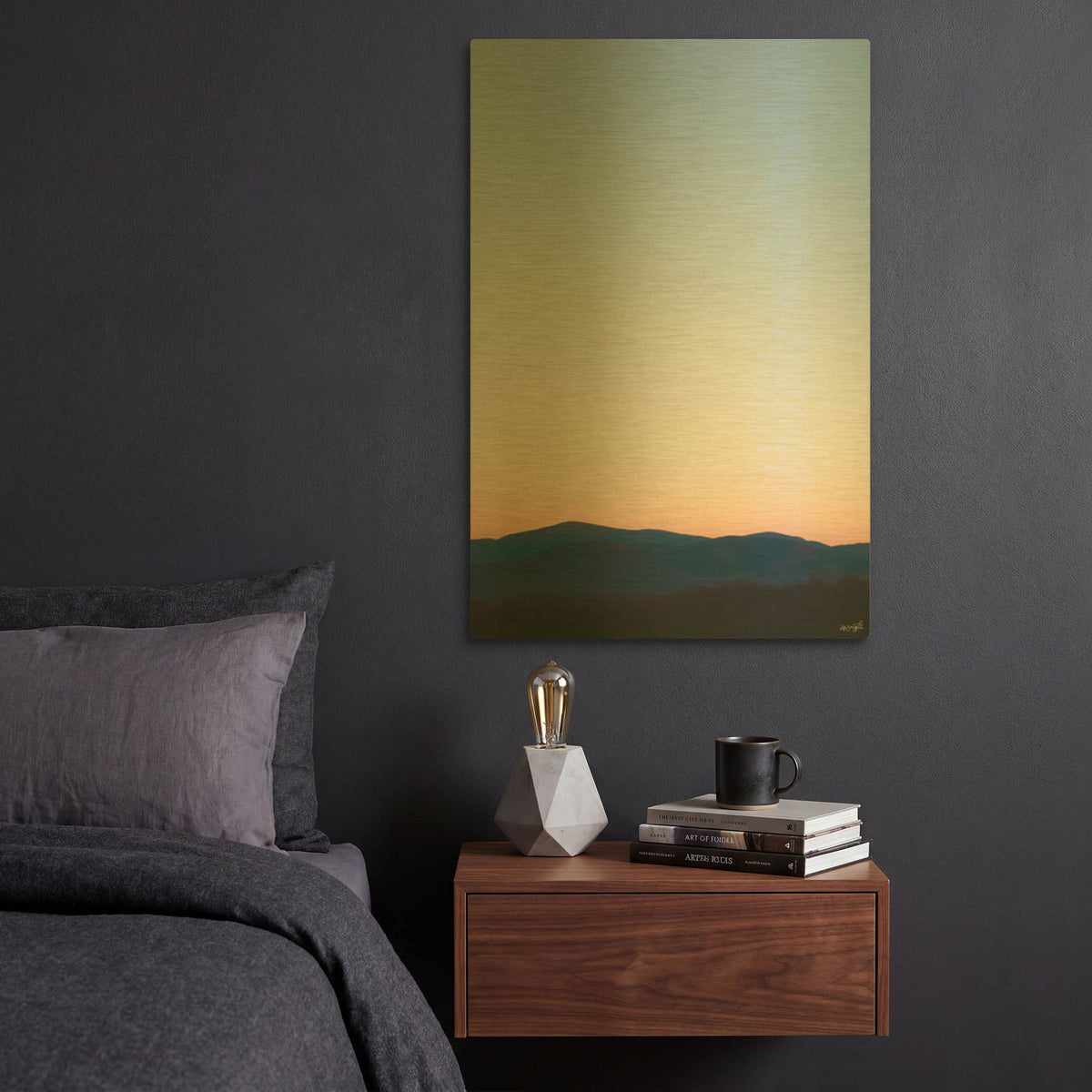 'The Ridge At Blue Hour' By Life BeautifuLEE Gold Metal Wall Art