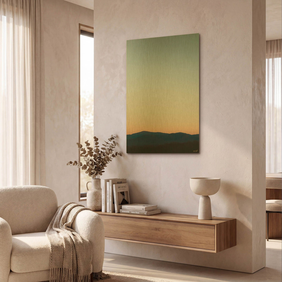 'The Ridge At Blue Hour' By Life BeautifuLEE Gold Metal Wall Art