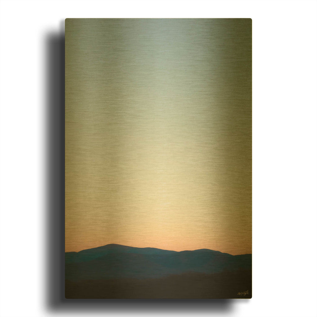 'The Ridge At Blue Hour' By Life BeautifuLEE Gold Metal Wall Art