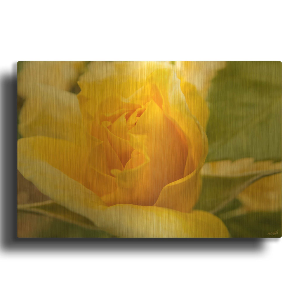 'Yellow Cluster Rose' By Life BeautifuLEE Gold Metal Wall Art