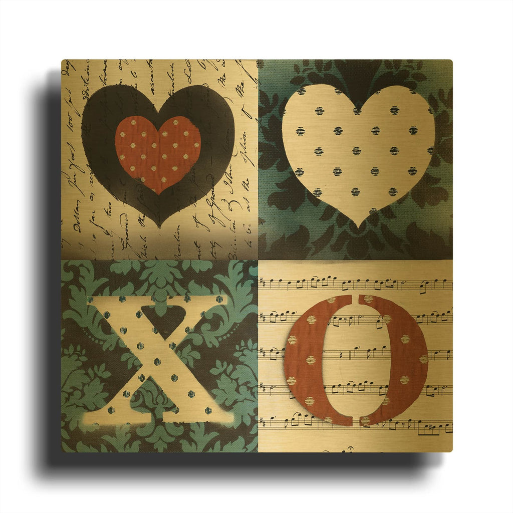 '4-up Love' By Art Licensing Studio Gold Metal Wall Art
