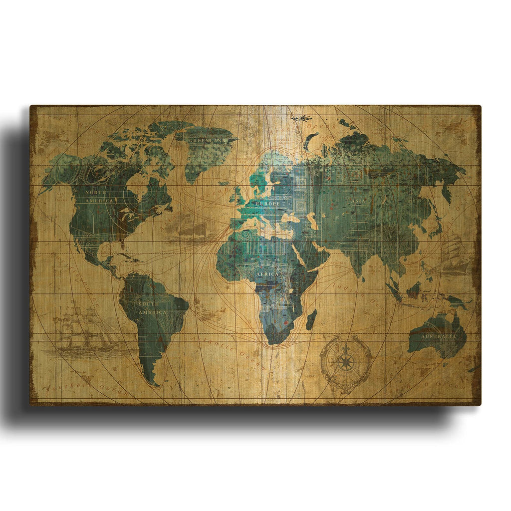 'A Connected World' By Art Licensing Studio Gold Metal Wall Art