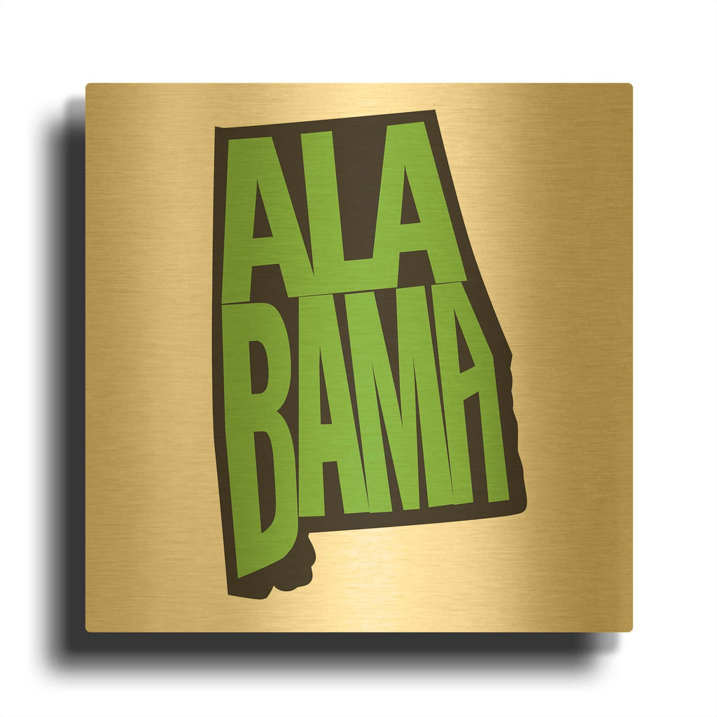 'Alabama 2' By Art Licensing Studio Gold Metal Wall Art
