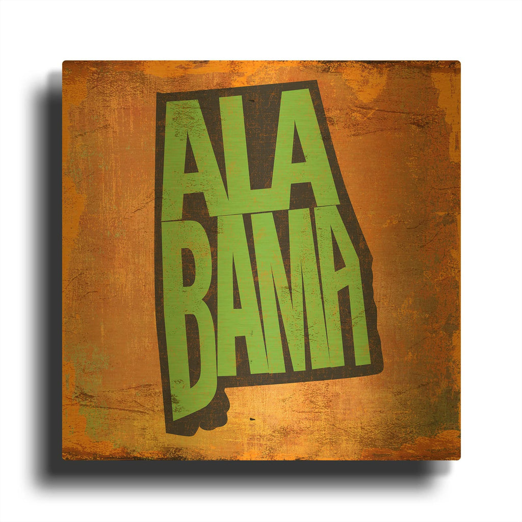 'Alabama' By Art Licensing Studio Gold Metal Wall Art