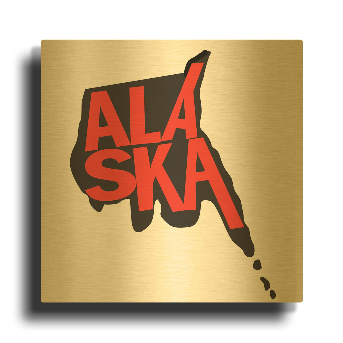 'Alaska 2' By Art Licensing Studio Gold Metal Wall Art