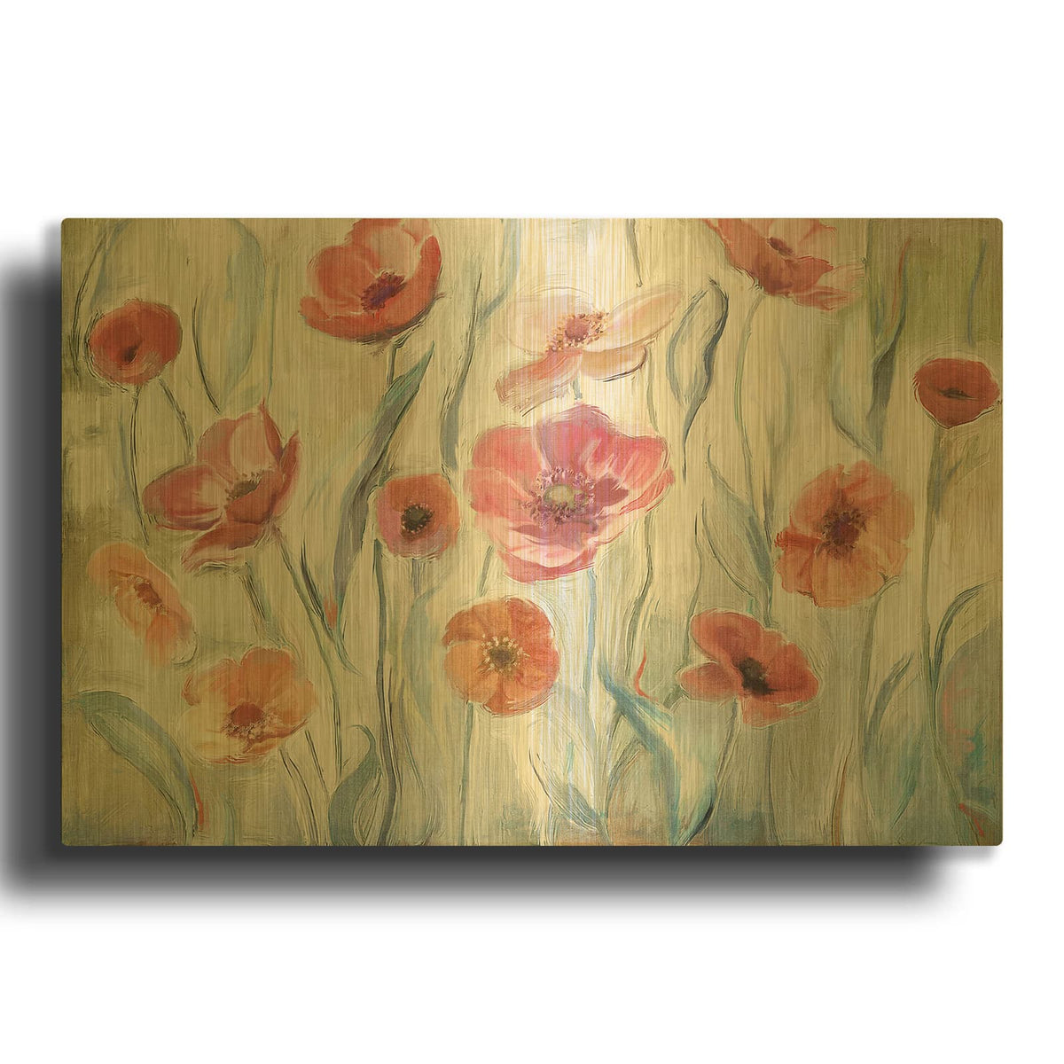 'Anemone Poppies' By Art Licensing Studio Gold Metal Wall Art