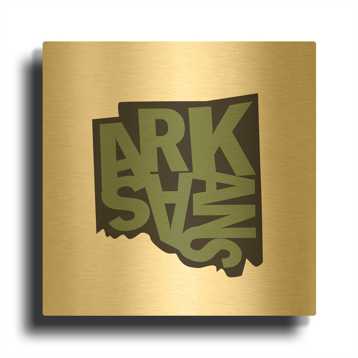 'Arkansas 2' By Art Licensing Studio Gold Metal Wall Art