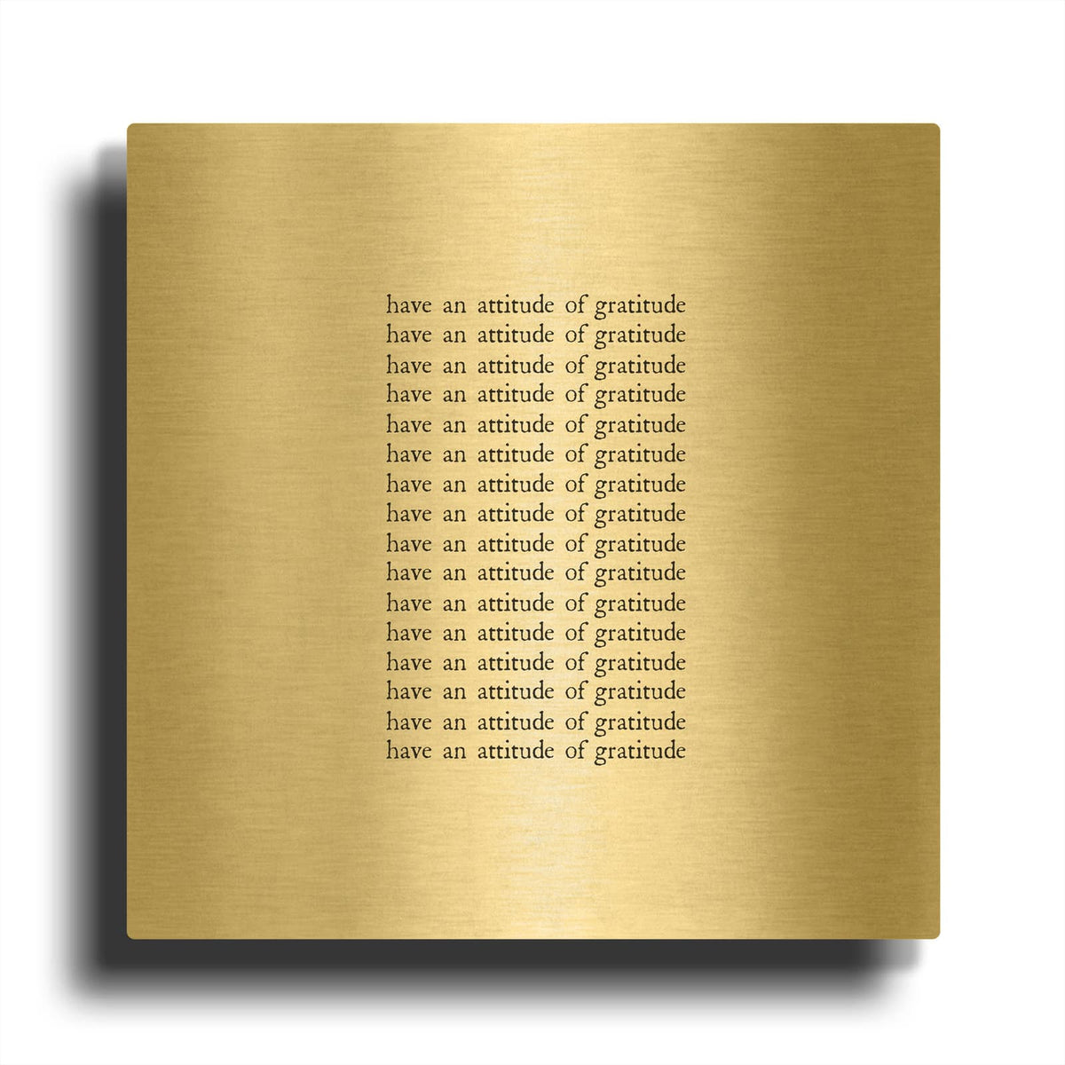 'Attitude Of Gratitude' By Art Licensing Studio Gold Metal Wall Art