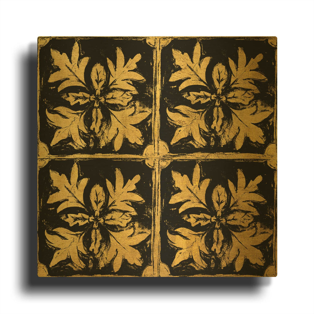 'B&g Tileworks 2' By Art Licensing Studio Gold Metal Wall Art