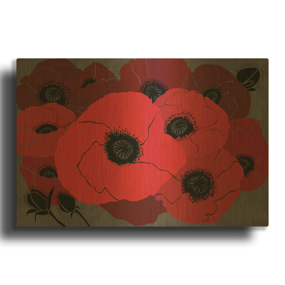 'Beauts Rouges 1' By Art Licensing Studio Gold Metal Wall Art