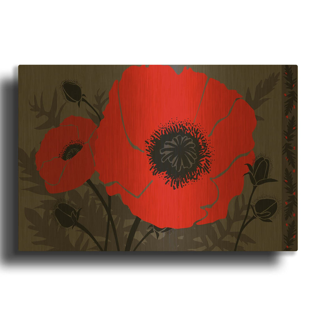 'Beauts Rouges 3' By Art Licensing Studio Gold Metal Wall Art