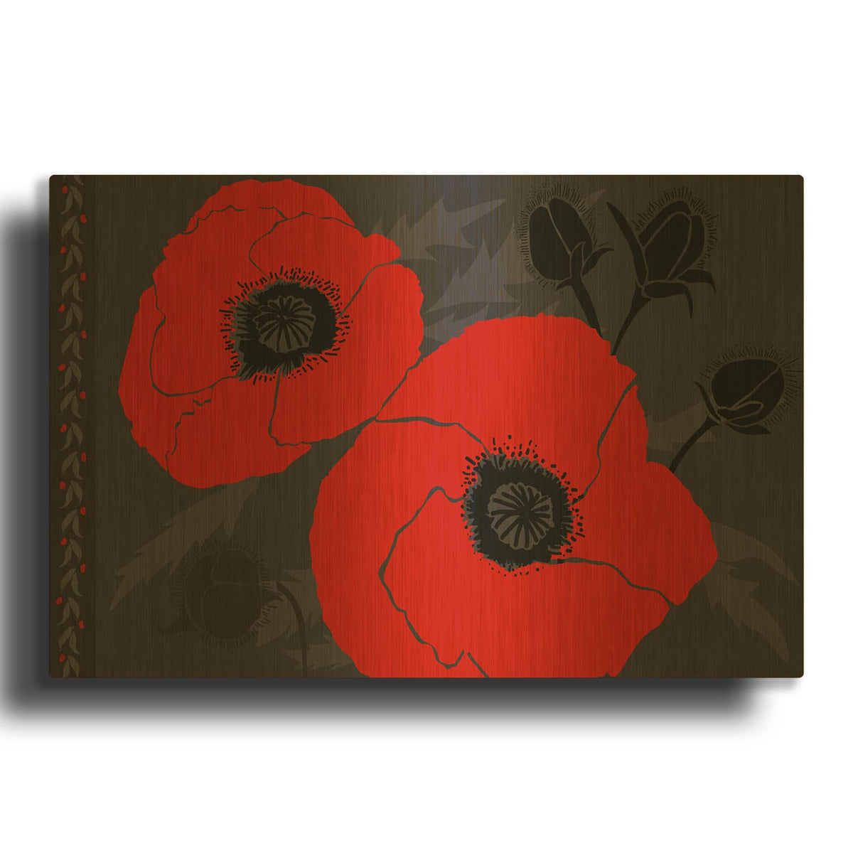 'Beauts Rouges 4' By Art Licensing Studio Gold Metal Wall Art