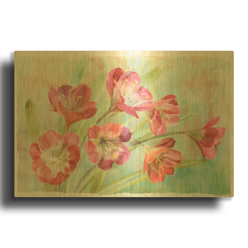 'Bowing Clevia' By Art Licensing Studio Gold Metal Wall Art