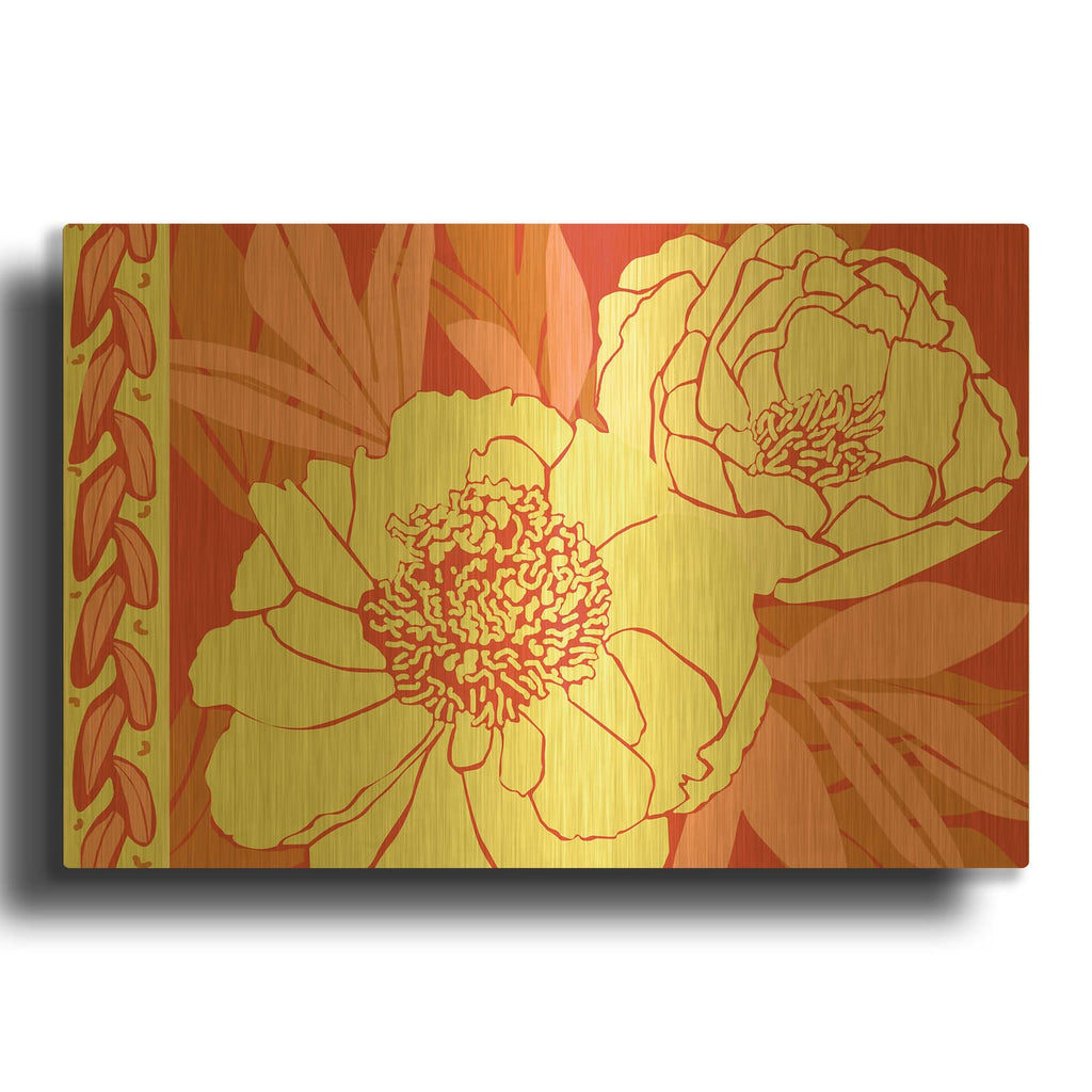 'Color Bouquet 2' By Art Licensing Studio Gold Metal Wall Art