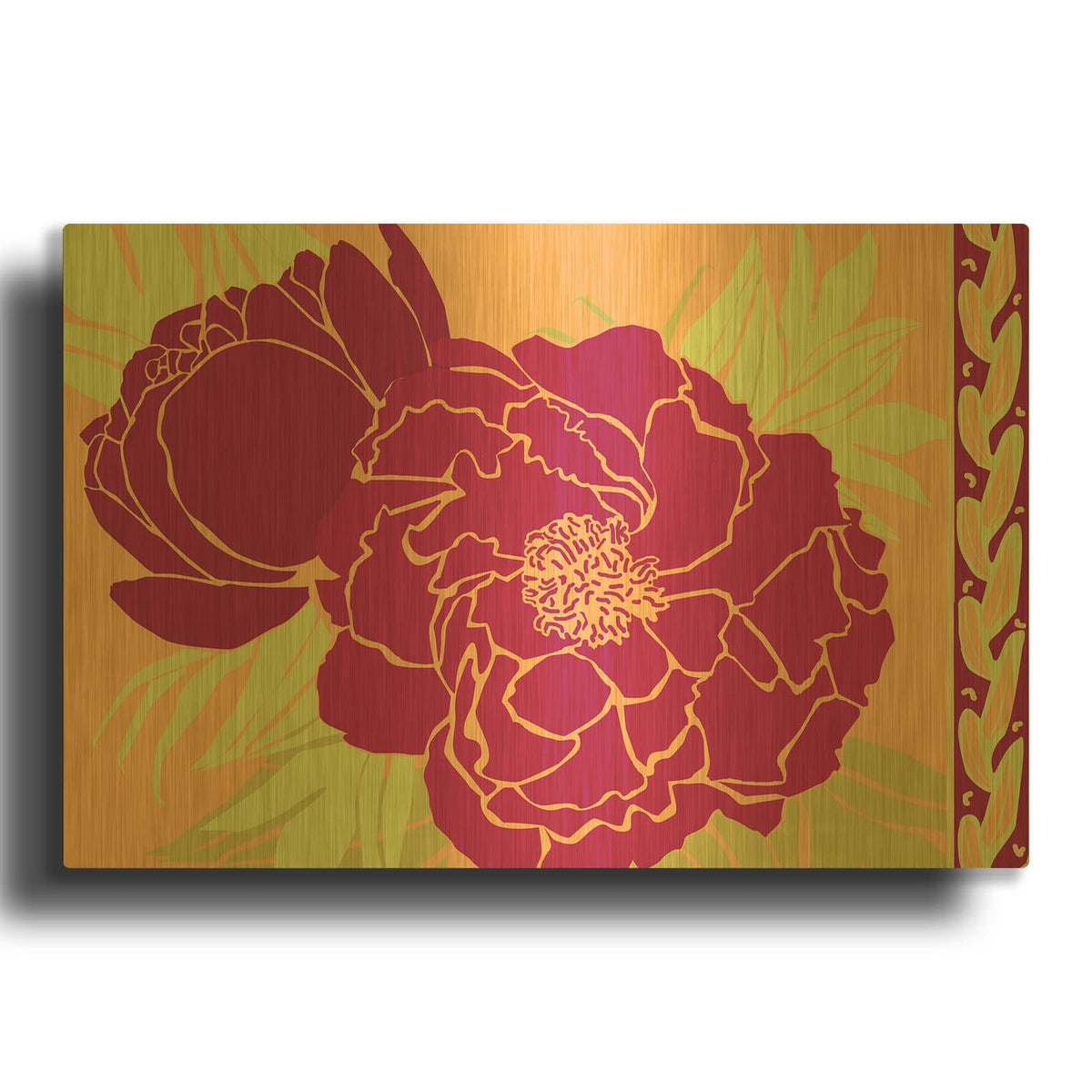 'Color Bouquet 3' By Art Licensing Studio Gold Metal Wall Art