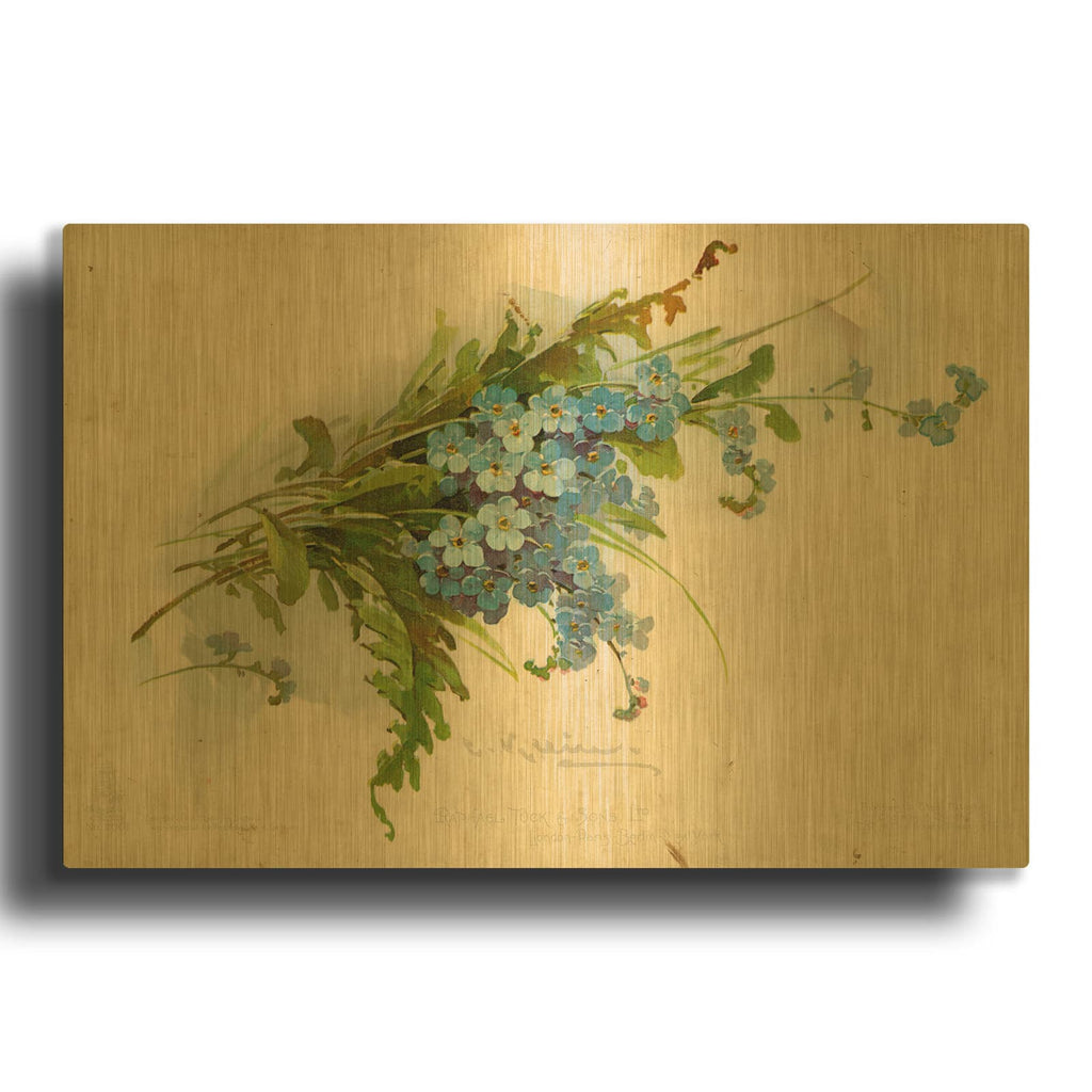 'Forget-me-not' By Art Licensing Studio Gold Metal Wall Art