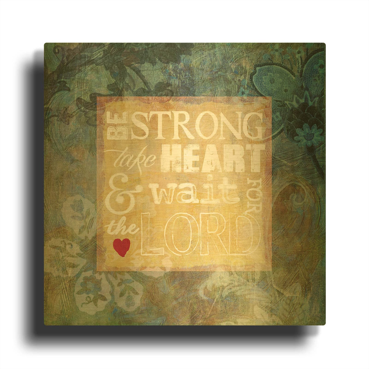 'Heart Psalm 1' By Art Licensing Studio Gold Metal Wall Art