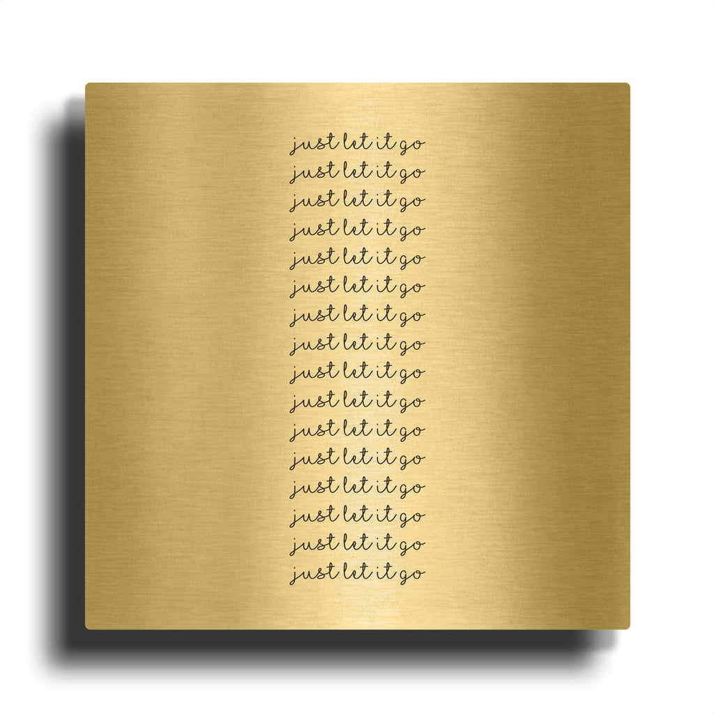 'Let It Go' By Art Licensing Studio Gold Metal Wall Art