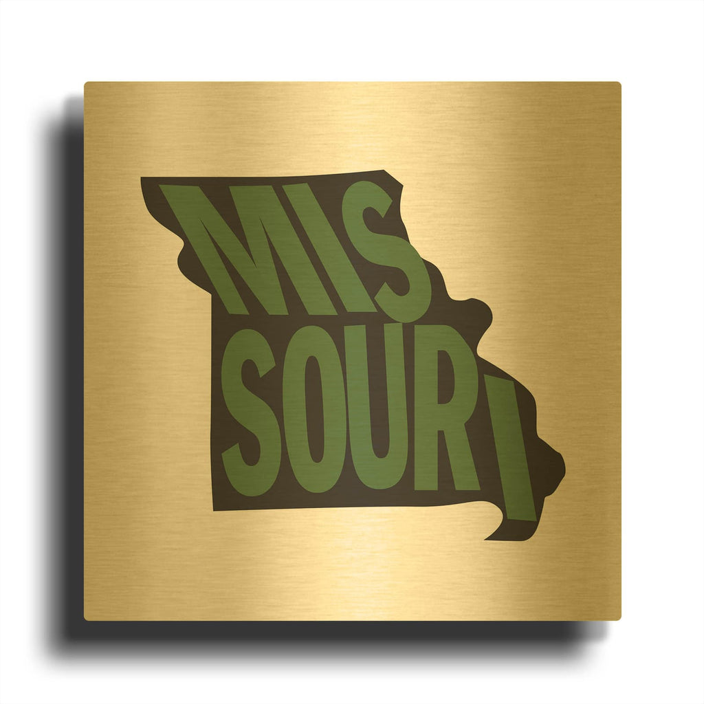 'Missouri 2' By Art Licensing Studio Gold Metal Wall Art