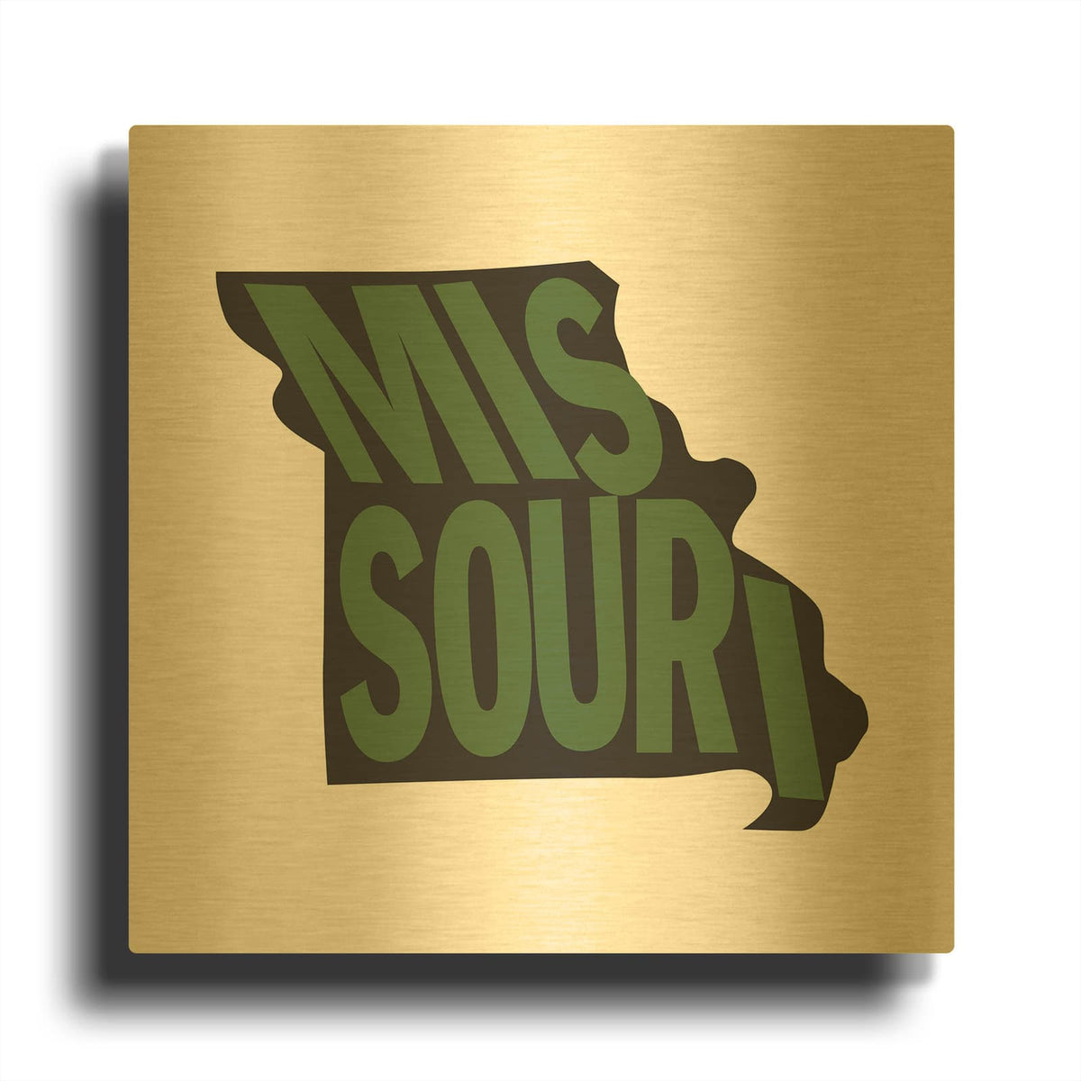 'Missouri 2' By Art Licensing Studio Gold Metal Wall Art