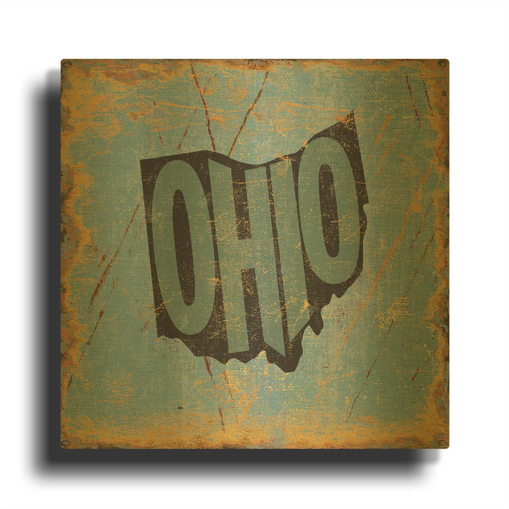 'Ohio' By Art Licensing Studio Gold Metal Wall Art