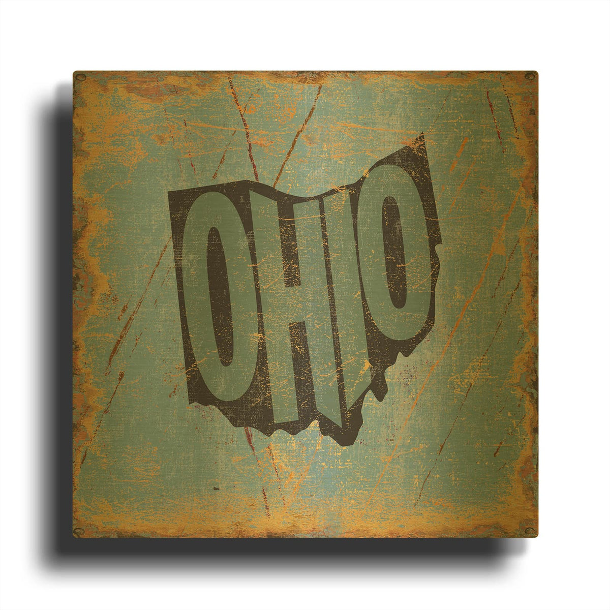'Ohio' By Art Licensing Studio Gold Metal Wall Art