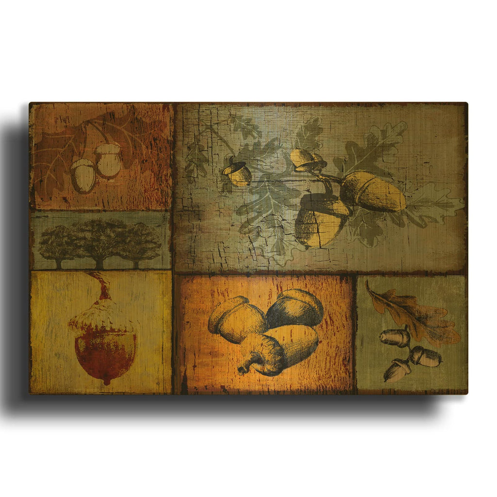 'Pines And Oak 2' By Art Licensing Studio Gold Metal Wall Art