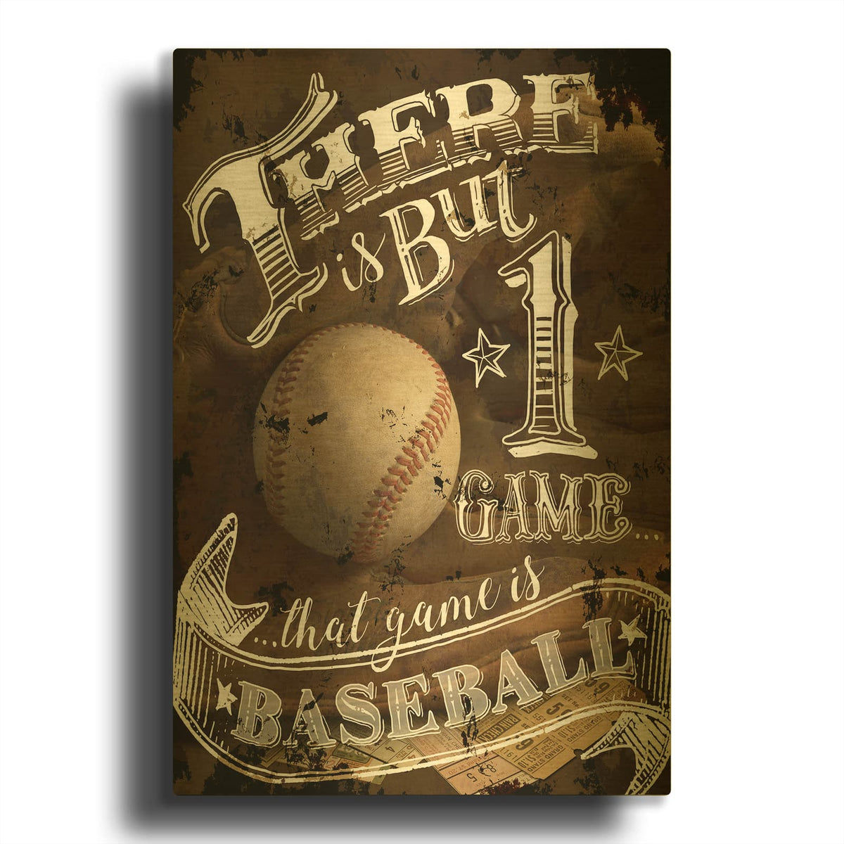 'That Game Is Baseball' By Art Licensing Studio Gold Metal Wall Art