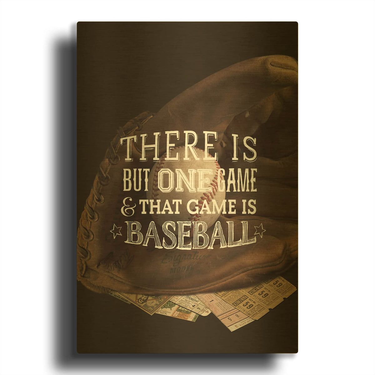 'There Is One Game' By Art Licensing Studio Gold Metal Wall Art