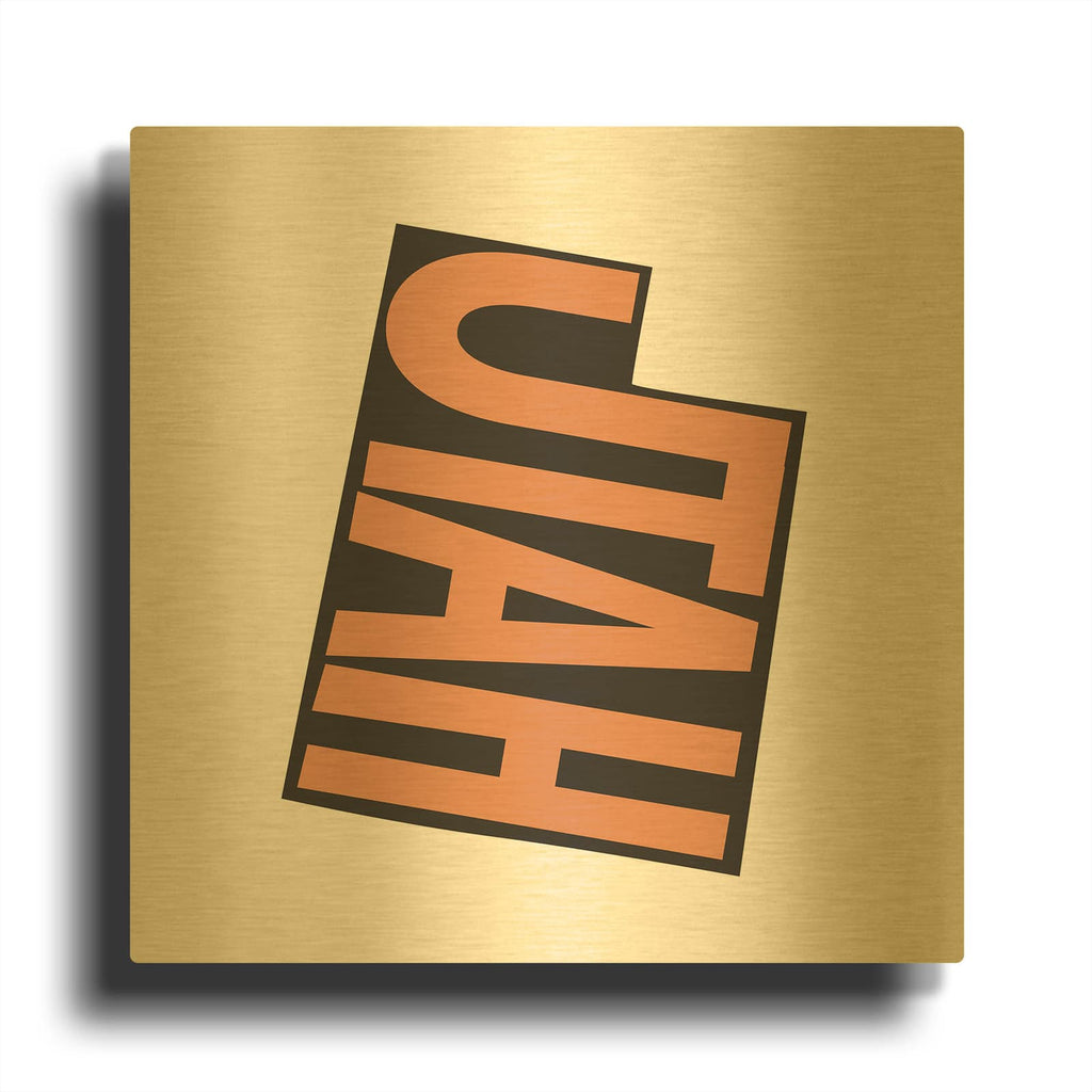 'Utah 2' By Art Licensing Studio Gold Metal Wall Art