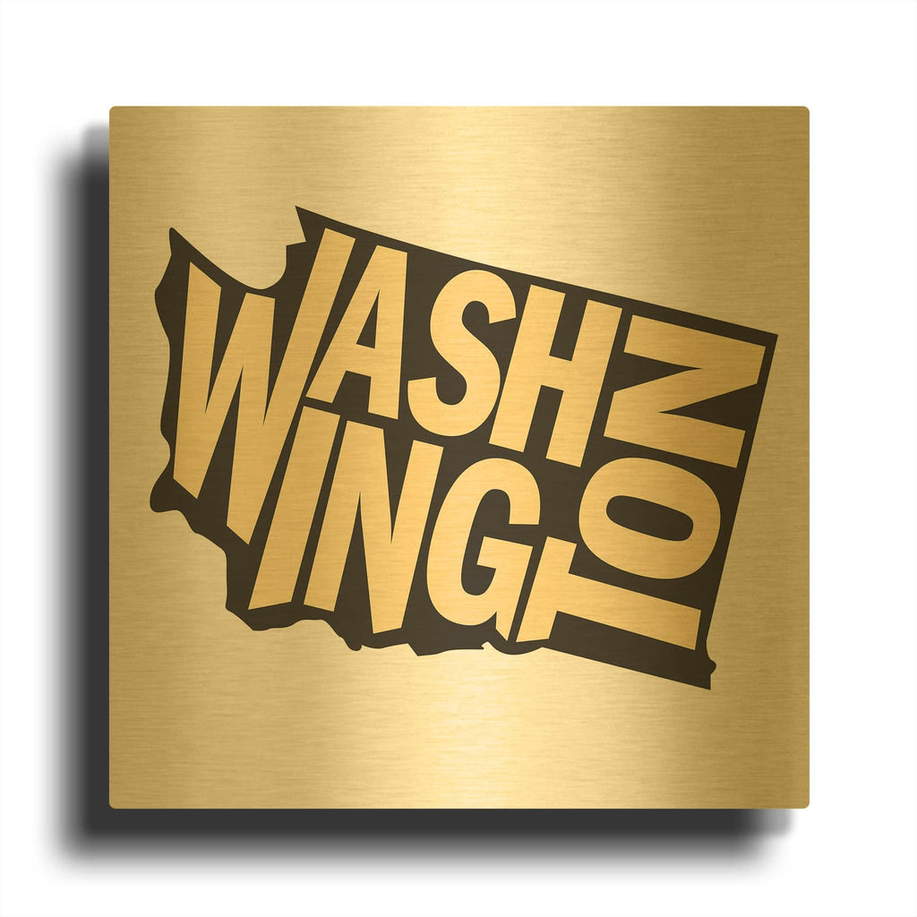 'Washington 2' By Art Licensing Studio Gold Metal Wall Art