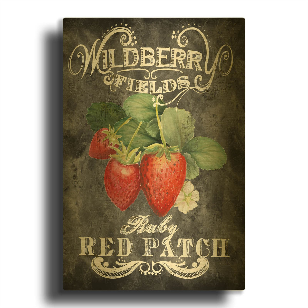 'Wildberry Fields' By Art Licensing Studio Gold Metal Wall Art