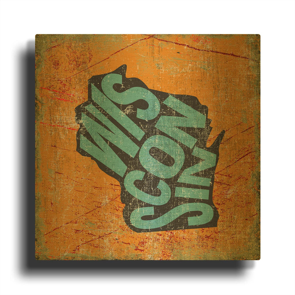 'Wisconsin' By Art Licensing Studio Gold Metal Wall Art
