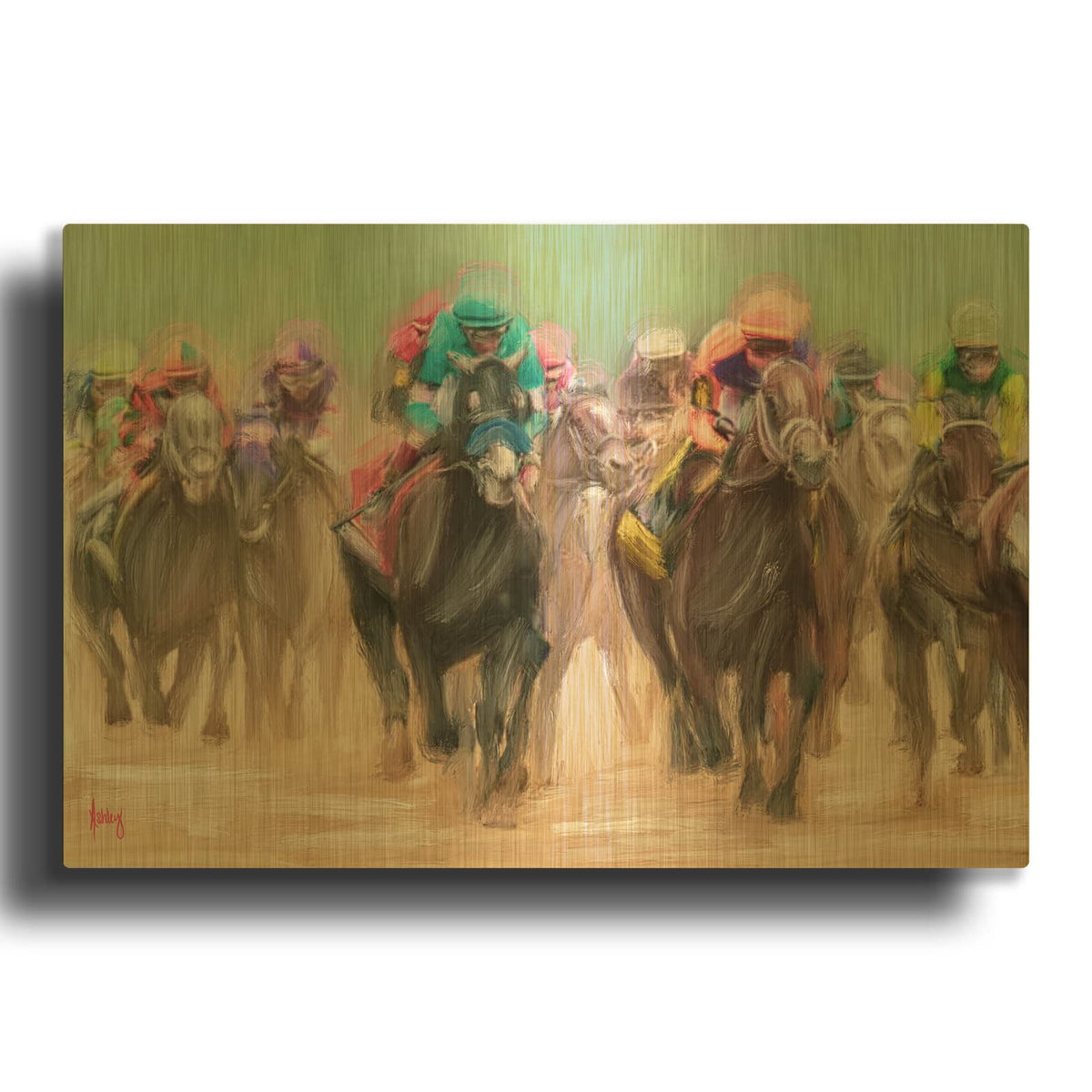 'And They’re Off' By Ashley Bradley Gold Metal Wall Art