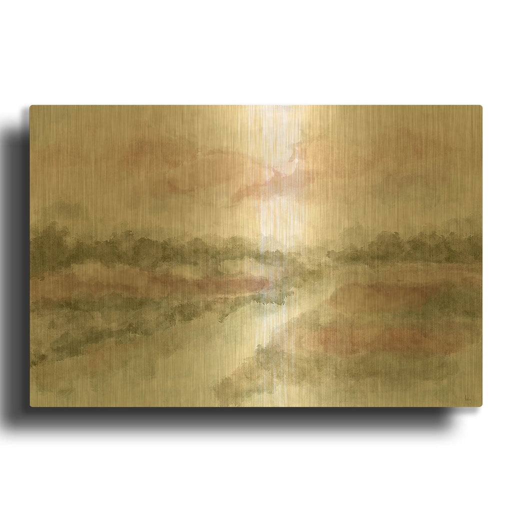 'Peaceful Waters' By Ashley Bradley Gold Metal Wall Art