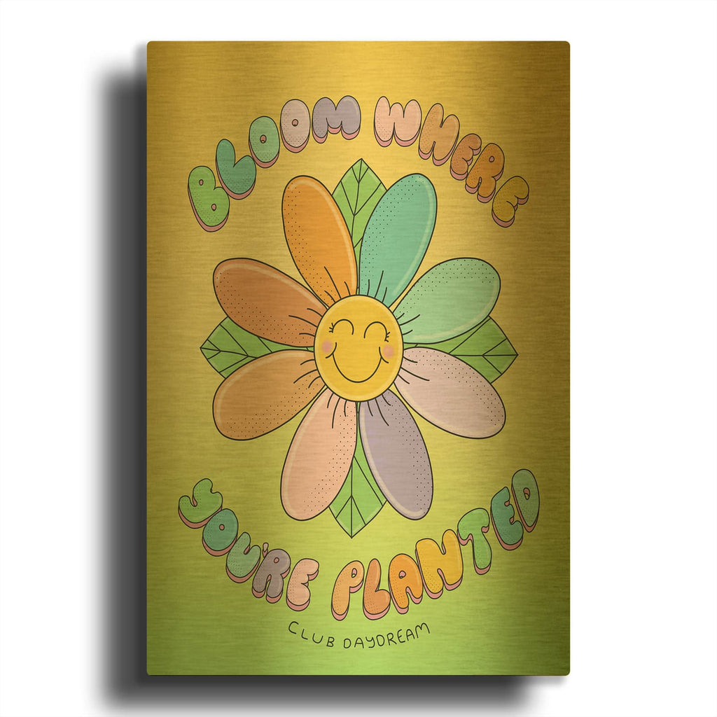 'Bloom Where You' By Club Daydream Gold Metal Wall Art