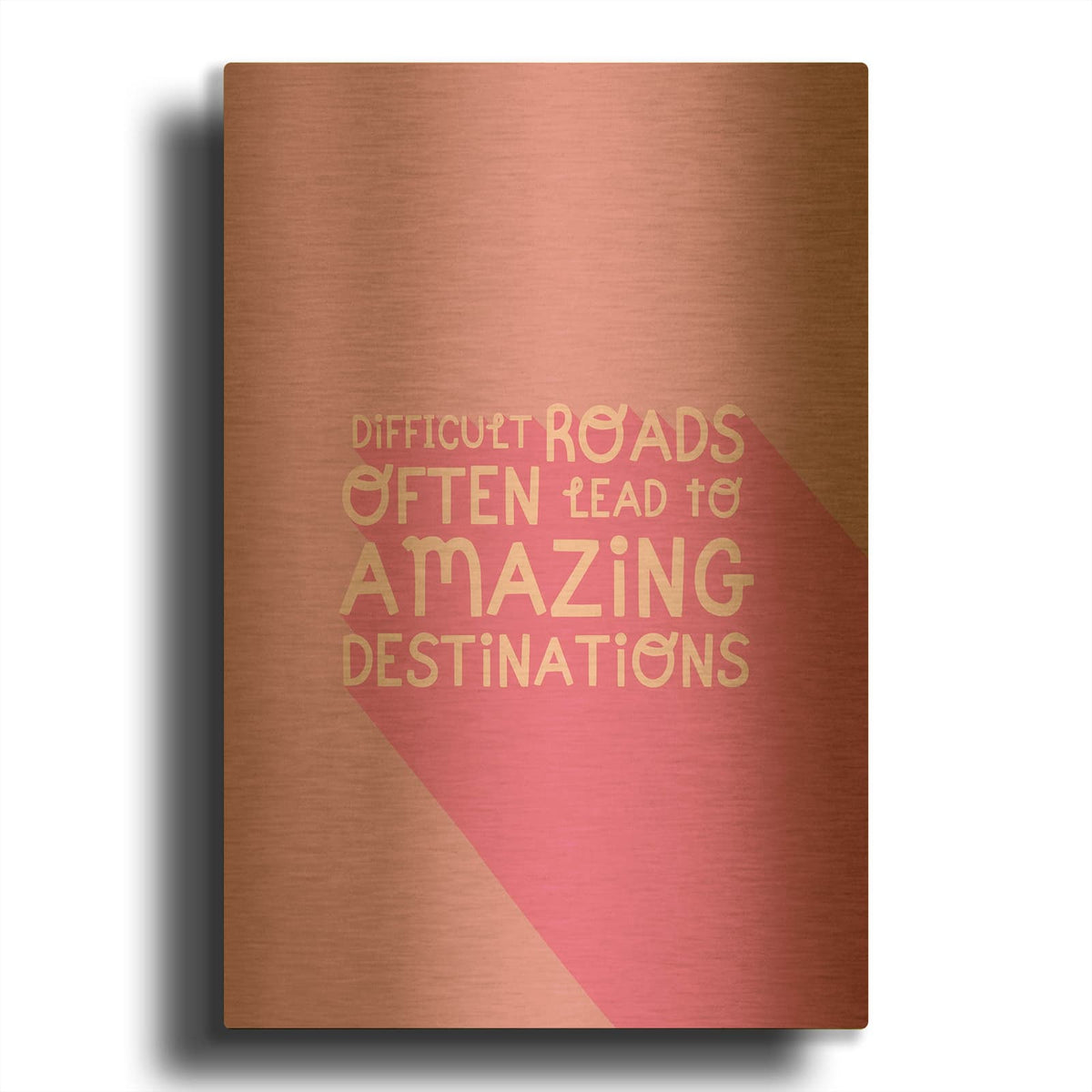 'Difficult Roads' By Club Daydream Gold Metal Wall Art