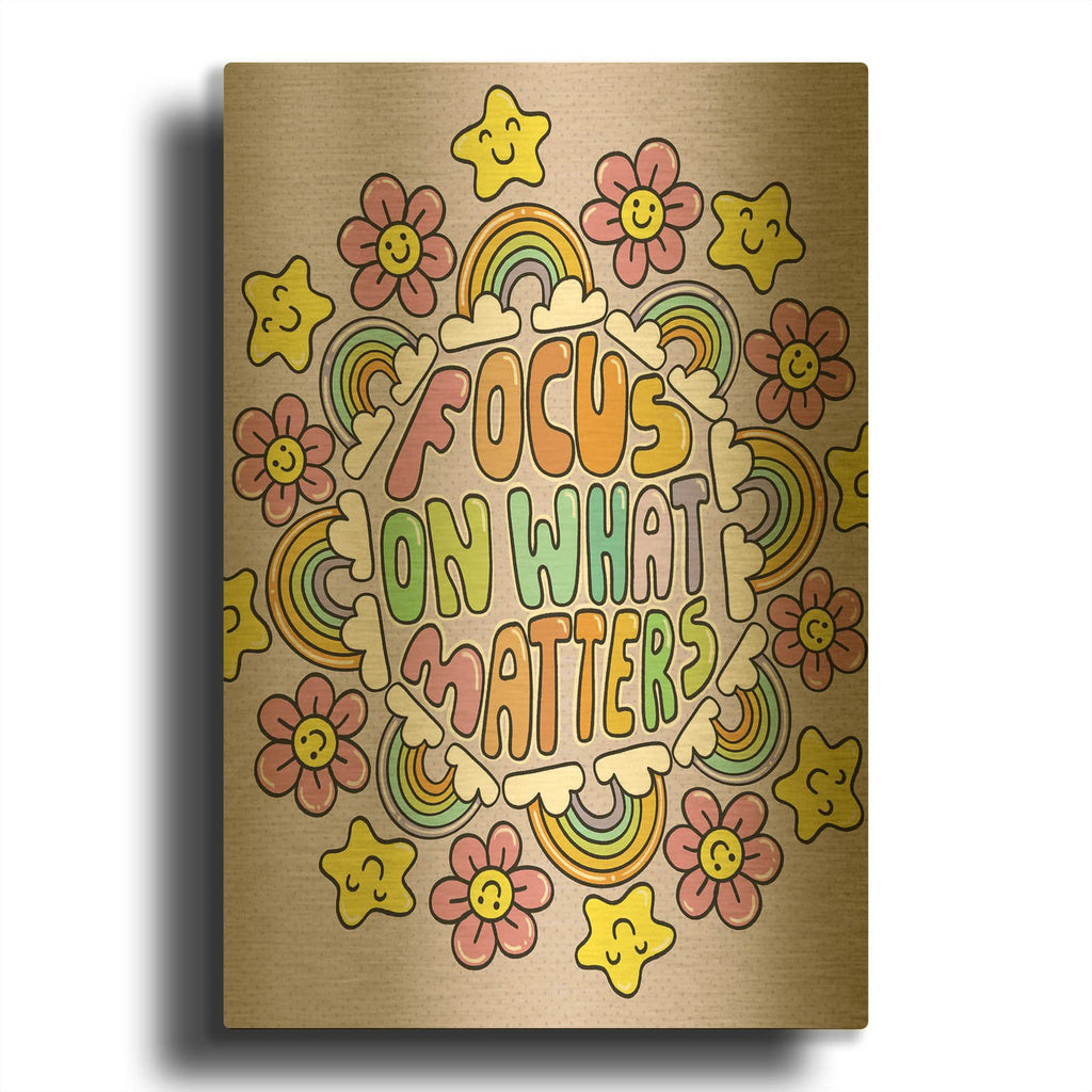 'Focus On What Matters' By Club Daydream Gold Metal Wall Art