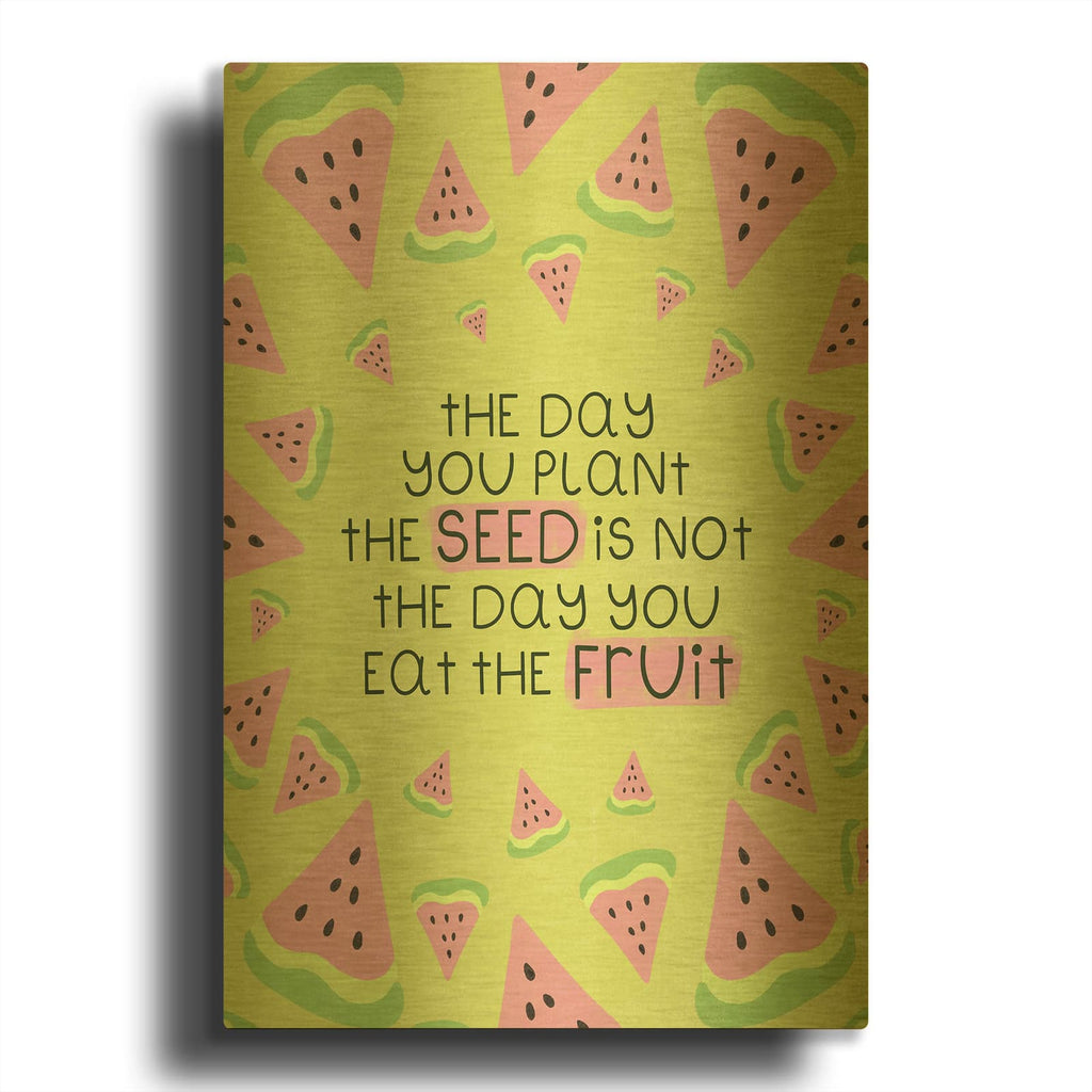 'Plant The Seed' By Club Daydream Gold Metal Wall Art