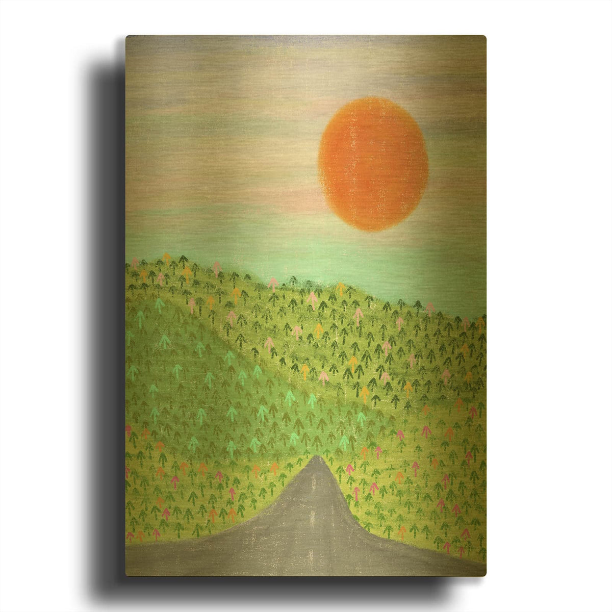 'Scenic Drive' By Club Daydream Gold Metal Wall Art