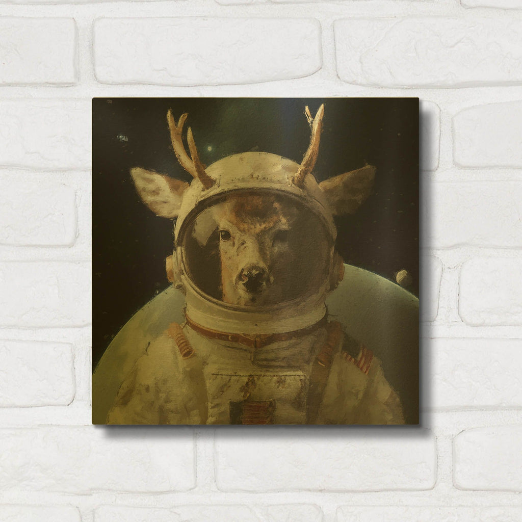 'Astro Deer' By Sean Parnell Gold Metal Wall Art