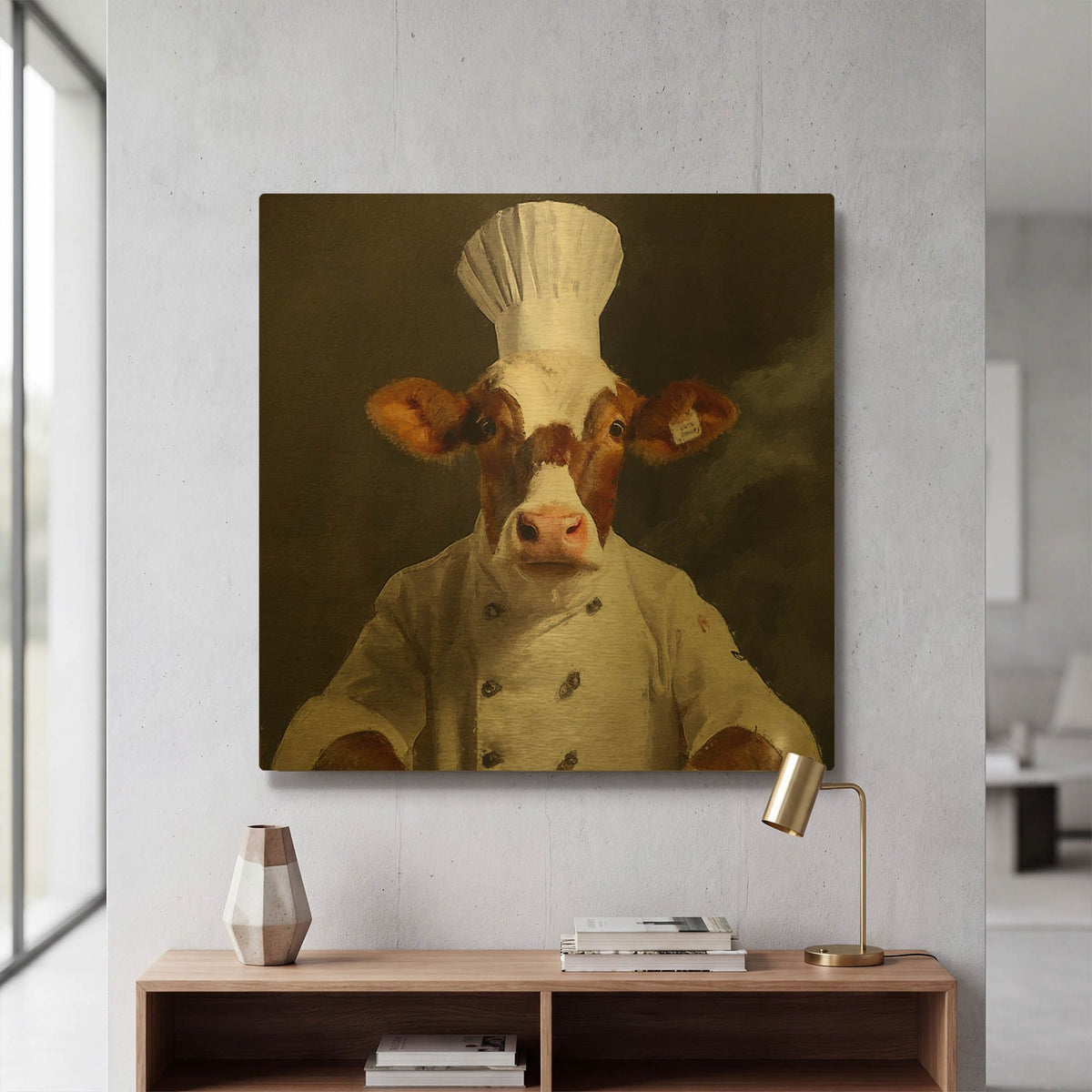 'Beef Chef 4' By Sean Parnell Gold Metal Wall Art