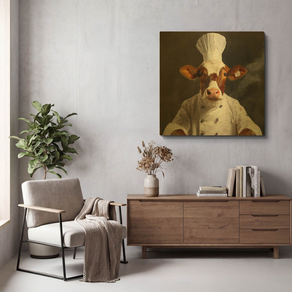 'Beef Chef 4' By Sean Parnell Gold Metal Wall Art