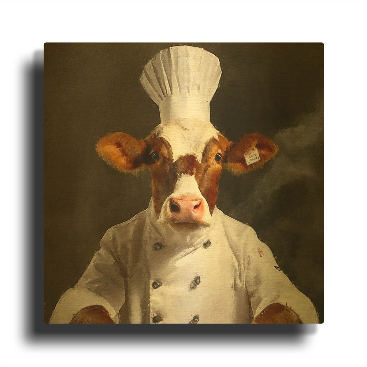 'Beef Chef 4' By Sean Parnell Gold Metal Wall Art