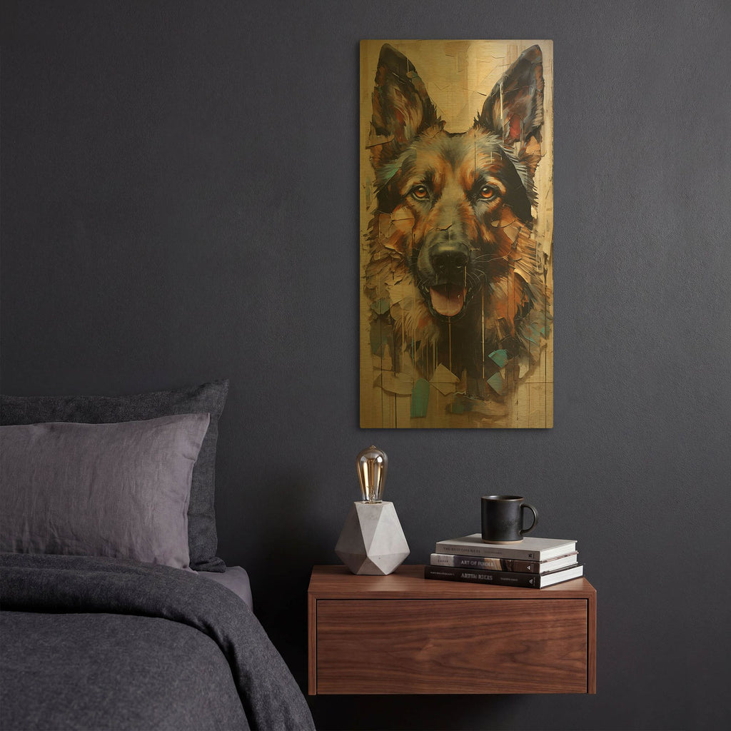 'Big Dog 2' By Sean Parnell Gold Metal Wall Art