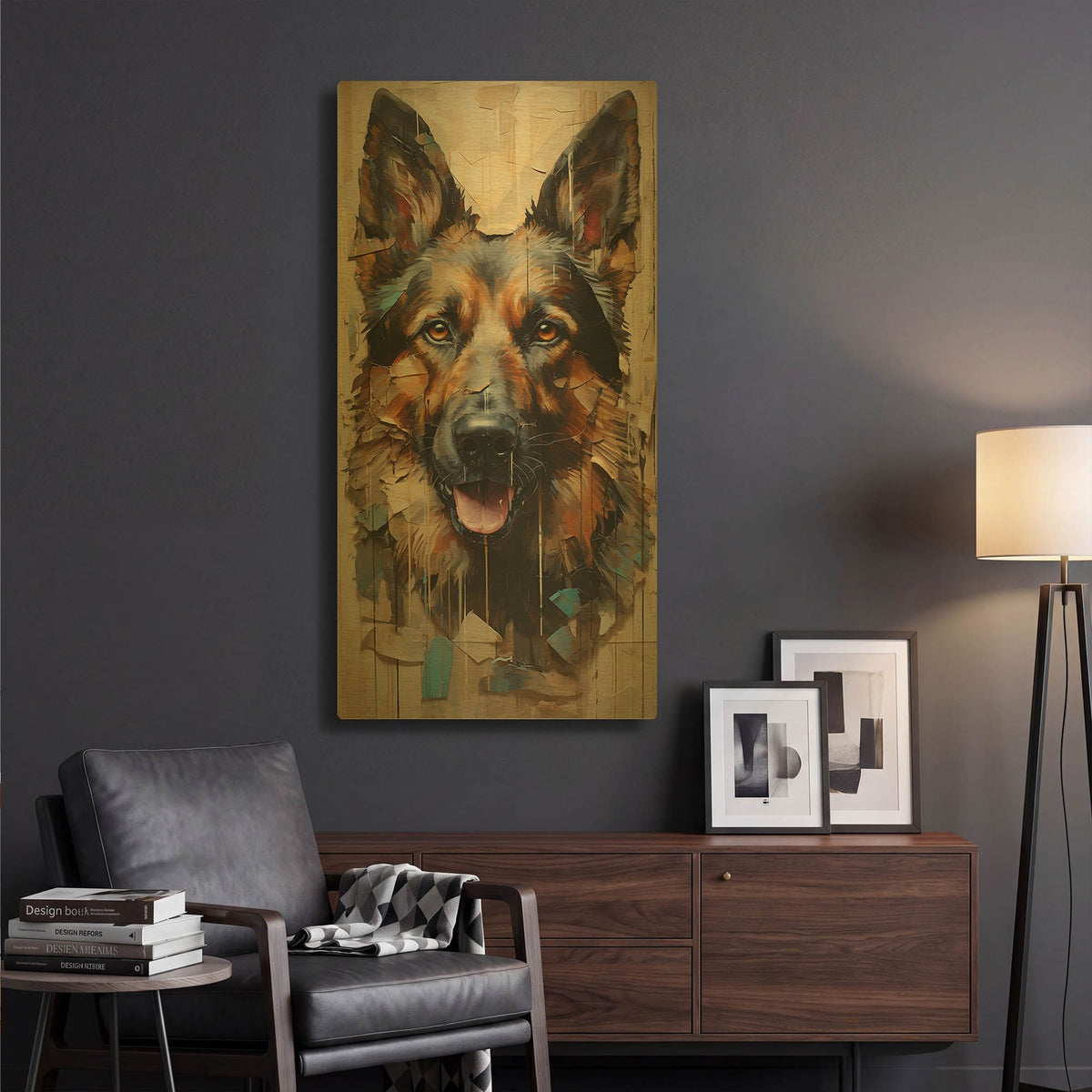 'Big Dog 2' By Sean Parnell Gold Metal Wall Art