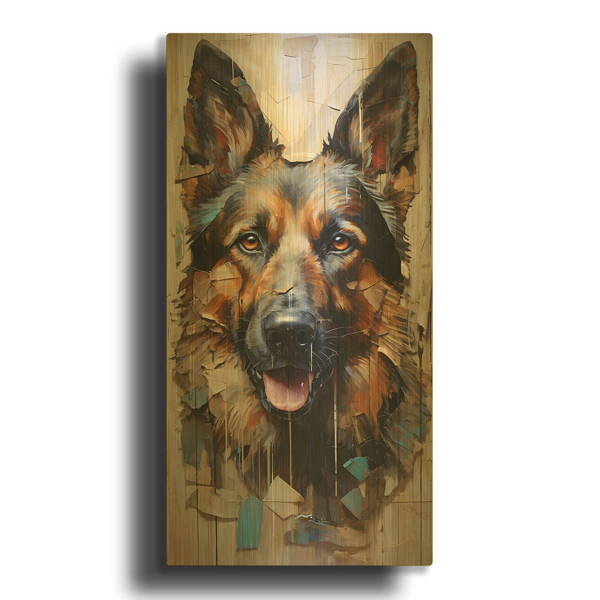 'Big Dog 2' By Sean Parnell Gold Metal Wall Art