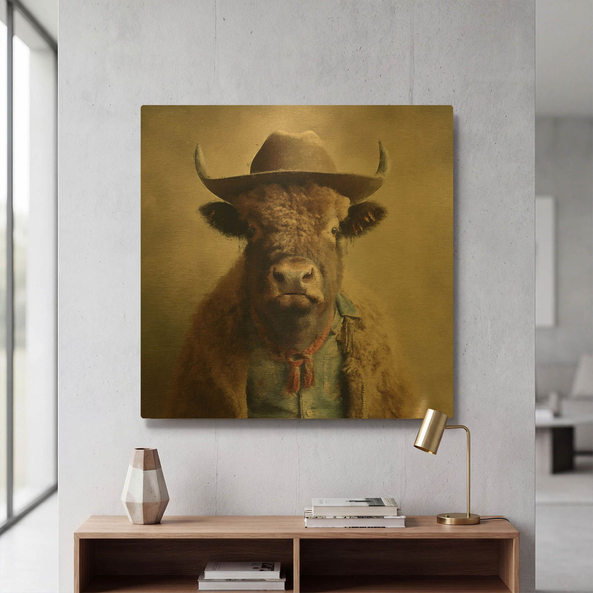 'Buffalo Bill' By Sean Parnell Gold Metal Wall Art