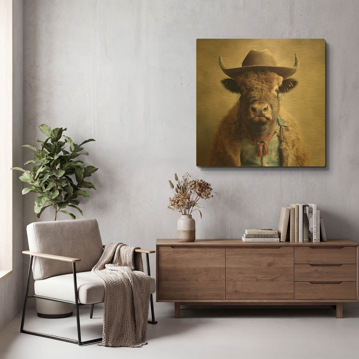 'Buffalo Bill' By Sean Parnell Gold Metal Wall Art